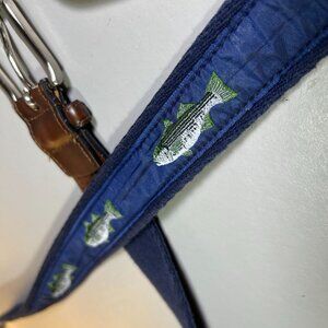 Bass Fish Blue Woven Vegan Leather Belt
